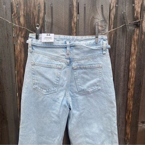 Mango Wideleg jeans with belt NWT size 2 - Picture 6 of 14